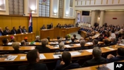 A zágrábi parlament ülésterme