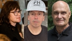 Былыя палітвязьні Натальля Дуліна, Ігар Карней, Сяргей Шэлег. Каляж