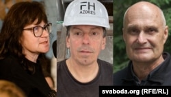 Былыя палітвязьні Натальля Дуліна, Ігар Карней, Сяргей Шэлег. Каляж