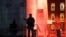 The site of an explosion at a restaurant in Moscow