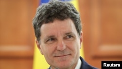 Președintele român Nicușor Dan în timpul vizitei la Chișinău, pe 27 august 2026