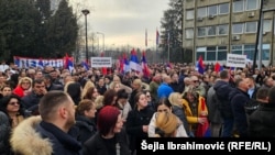 Protestuesit në Banja Llukë.