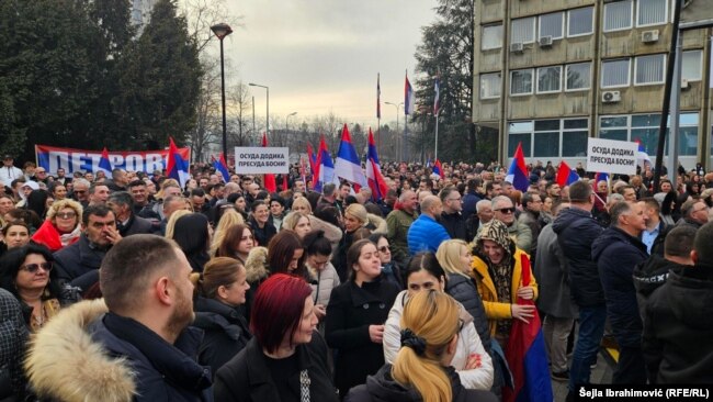 Protestuesit në Banja Llukë.