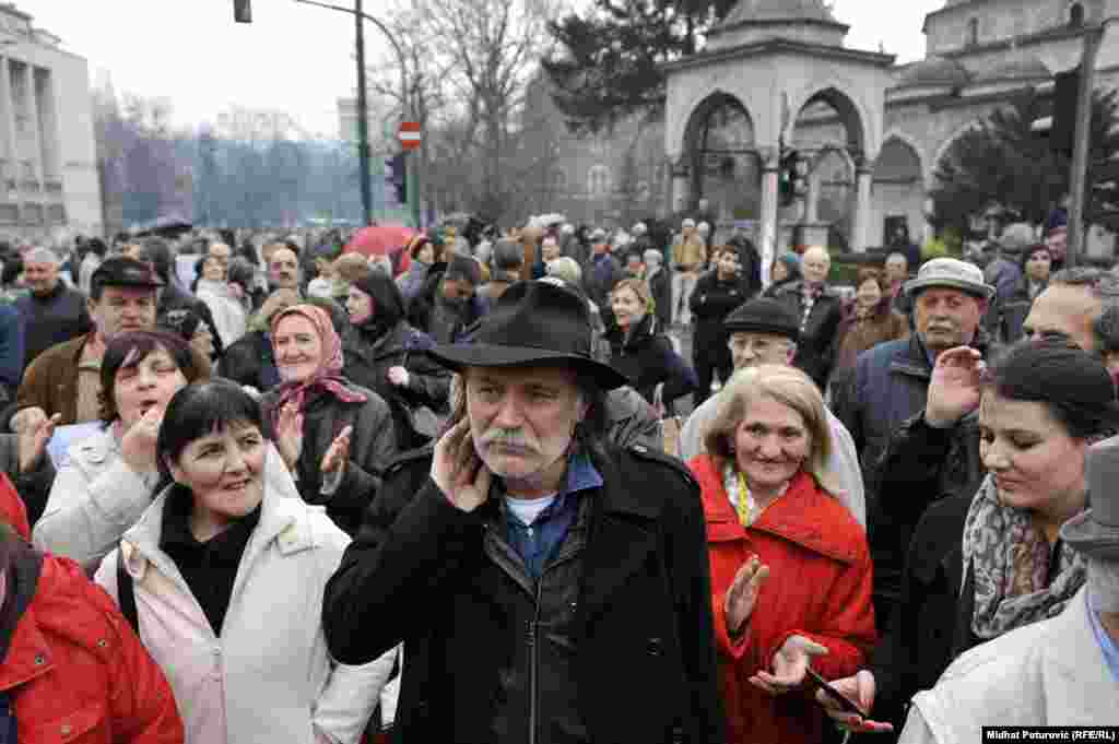 Actor Rade Serbedzija visited demonstrations in Sarajevo