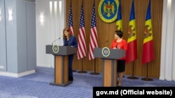 Samantha Power, șefa Agenției Statelor Unite pentru Dezvoltare Internațională (USAID) și prim-ministra Natalia Gavrilita. Chișinău, 2021. 