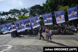 تصاویری از زندانیان سیاسی نیکاراگوئه در تجمع شهروندان در تبعید این کشور در گوآتمالا در هفتم نوامبر امسال