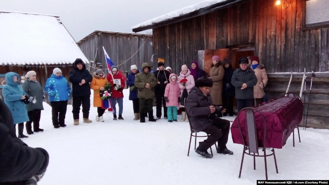 The war on Ukraine has seeped into Russian society -- not just in big cities but small, distant villages like Novy Ashap, where Timur Izhguzin was buried last month after being killed in action. 