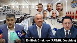 Кылмыш иши тергелип бүтүп сотко өткөн сегиз адам. Коллаж.