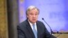 U.N. Secretary General Antonio Guterres speaks during the ceremony marking the closure of the U.N. tribunal for the former Yugoslavia in The Hague, December 21, 2017