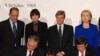 Foreign Ministers Eduard Nalbandian of Armenia (left) and Ahmet Davutoglu of Turkey sign the landmark agreements to normalize Turkish-Armenian relations in Zurich on October 10, 2009.