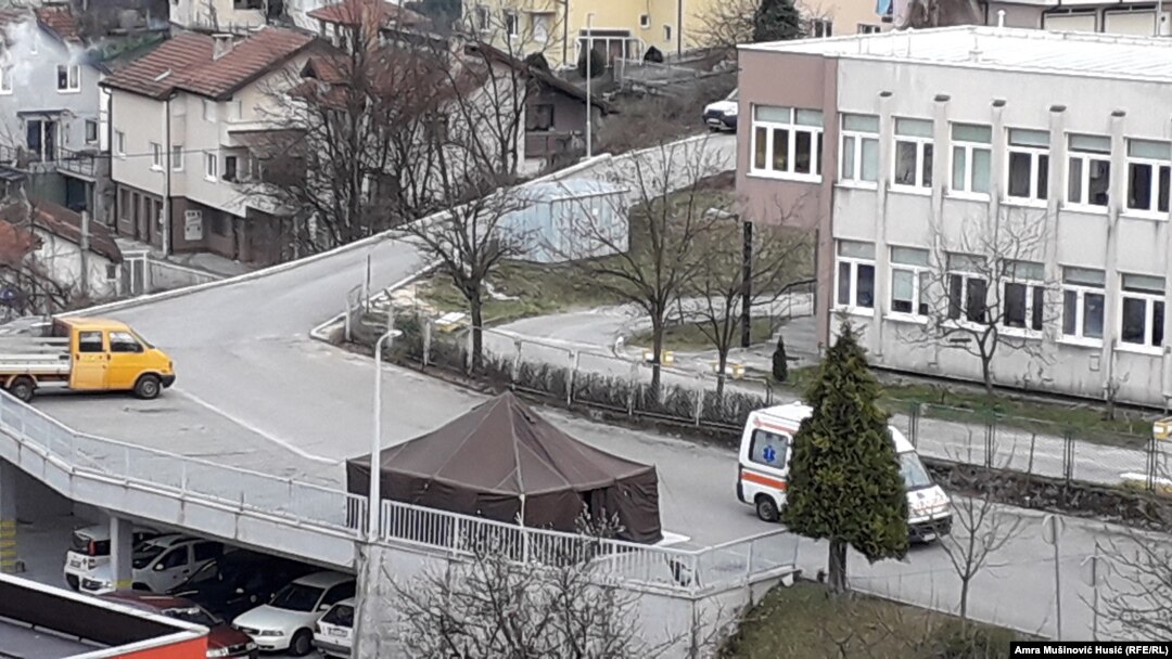 Šator za trijažu u Konjicu, 19.mart 2020