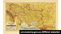 Карта Украины, изданная в США в 1918 году