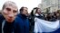 Supporters of Russian opposition leader Aleksei Navalny rally for a boycott of the March 18 presidential election in Moscow on January 28. 