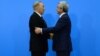 Kazakhstan - President Nursultan Nazarbayev greets his Armenian counterpart Serzh Sarkisian at the Eurasian Union summit in Astana, 29May2014.