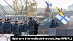 Підняття бойового прапору на катері P191 «Старобільськ» в Одесі