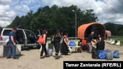 კონფლიქტის ზონის მცხოვრებნი ენგურის ხიდზე