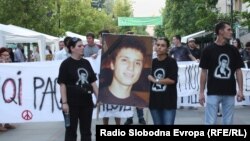 Протест против полициска бруталност организиран на повик на братот на убиениот Мартин Нешкоски, Александар на 29 септември 2011.