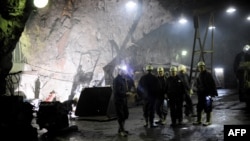 Minatorët në minierën e Stantërgut. 12 mars, 2014

