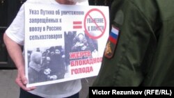 Пикет против уничтожения продуктов в России (Санкт-Петербург, 8 августа 2015 г.)
