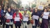 Families of steelworkers demonstrating in the city of Ahvaz in protest to the economic situation and solidarity with workers, on Tuesday, December 04, 2018. Photo issued by labor activists.