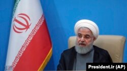 Iranian President Hassan Rohani attends a meeting with the Health Ministry officials, in Tehran, June 25, 2019