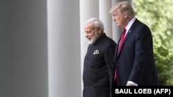 U.S. President Donald Trump (right) and Indian Prime Minister Narendra Modi (file photo)