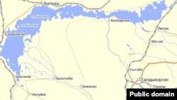 Город Талдыкорган на карте Алматинской области.