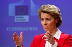 Президент Єврокомісії Урзула фон дер Лаєн оголошує фінансовий пакет на боротьбу з коронавірусом. Брюссель, 2 квітня 2020 року
