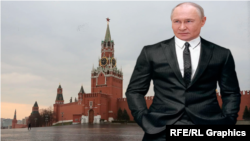 Коллаж: Владимир Путин и Кремль
