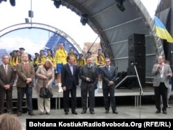 Церемонія відкриття «Європейського містечка» в Києві за участю посла ЄС Тейшейри, посла ФРН Гамзета і голови КМДА Попова