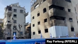 محل اصابت یکی از راکت های بالستیک ایران در شهر تل ابیب در اسرائیل