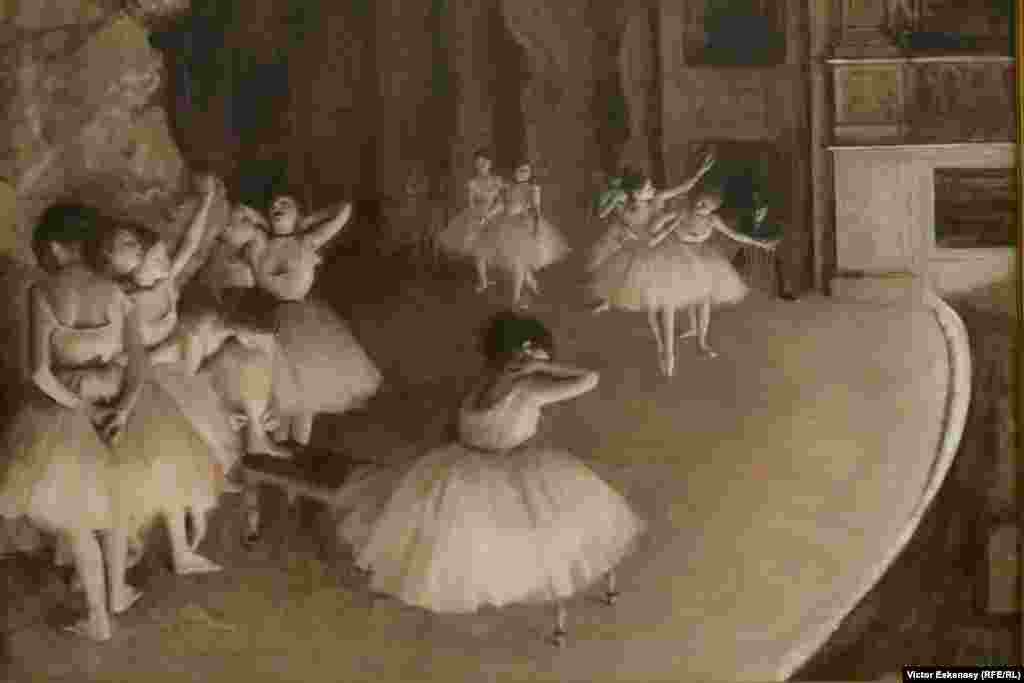 Edgar Degas, Pe scenă, repetiție de balet, 1874.