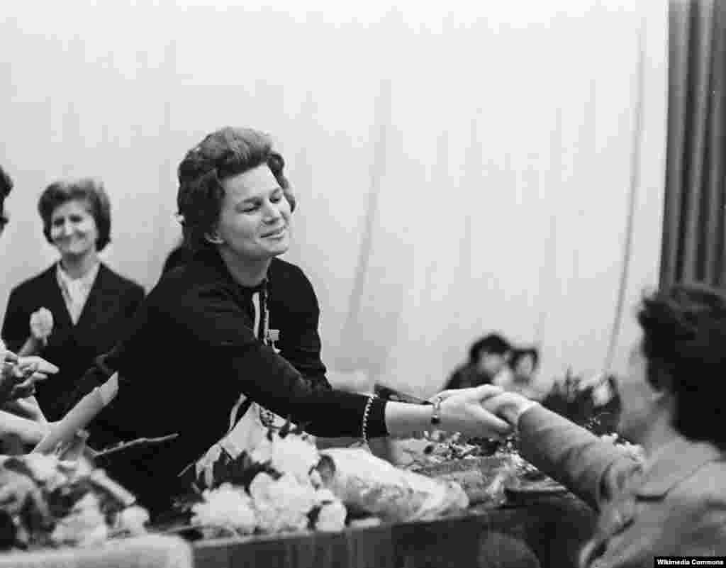 Tereshkova appeared as a delegate to a Moscow World Women's Congress the week after her historic flight.