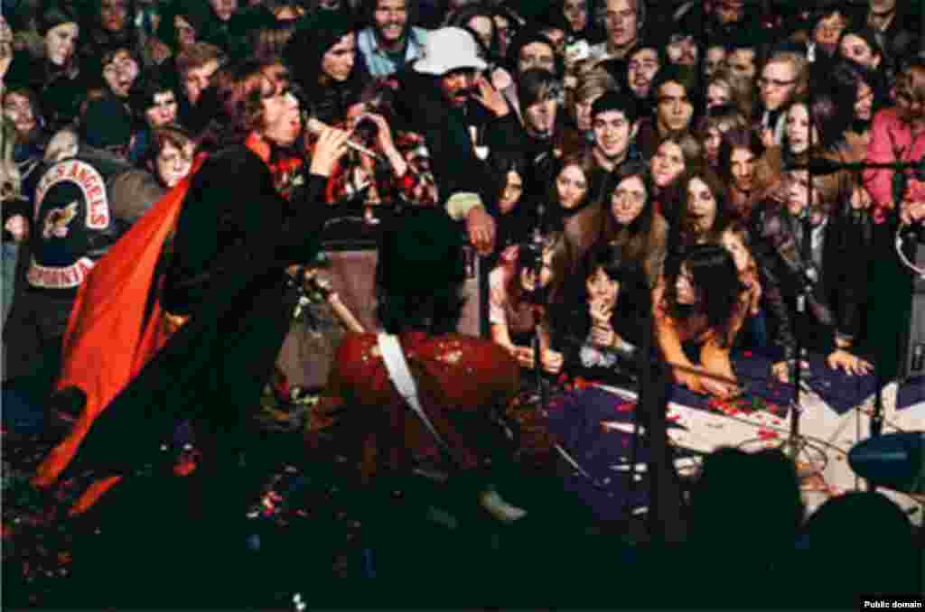 The Stones' infamous concert at Altamont Speedway in 1969 was marred by violence, including the stabbing death of one concertgoer by a member of the Hell's Angels.