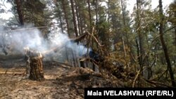 Georgia -- Wildfire in Abastumani. 20Aug2017