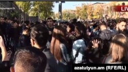 Armenia - An Against Military Service Bill rally near Parliament building, 15Nov, 2017