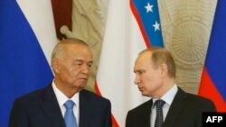 Islom Karimov va Vladimir Putin Moskvadagi uchrashuv paytida, 26 aprel 2016 yil.