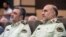 Tehran Police commander Hossein Rahimi (R) and head of Iran's Police forces Hossein Ashtari, in a ceremony in Tehran, undated.