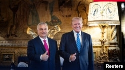 Kryeministri hungarez, Viktor Orban, dhe ish-presidenti amerikan, Donald Trump. Florida, 11 korrik 2024. 