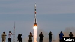 Запуск российской ракеты-носителя «Союз» с космодрома Байконур. Иллюстративное фото.