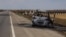 Спалене російськими дронами авто на трасі Херсон-Миколаїв, липень 2025 року