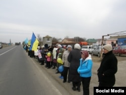 Митинг в Первомайском районе против аннексии Крыма Россией в марте 2014 года. Личный архив Николая Хавхуна