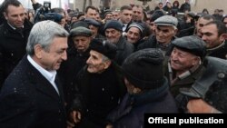 Armenia - President Serzh Sarkisian campaigns for reelection in Tavush province, 29Jan2013.