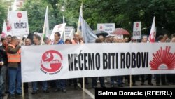 Protest radnika u organizaciji SSS BiH, Sarajevo, fotoarhiv