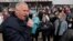 Mikalay Statkevich speaks during a rally in support of opposition politicians seeking to become presidential candidates in Minsk on May 24.