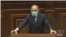 Prime Minister Nikol Pashinian speaks at the National Assembly on May 27
