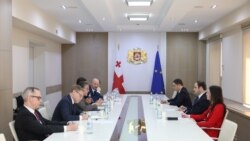 Глава администрации правительства Грузии Леван Жоржолиани встретился с делегацией министерств иностранных дел стран «Веймарского треугольника». 16 апреля, 2026 г.