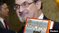 The leader of Iran's 1979 Islamic Revolution, the late Ayatollah Ruhollah Khomeini, issued an edict calling on Muslims to kill Salman Rushdie (pictured) after his book The Satanic Verses was declared blasphemous against Islam.