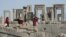 Tourists at the ancient city of Persepolis in summer 2006