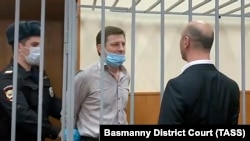 Сергей Фургал во время рассмотрения ходатайства следствия о продлении ареста в Басманном суде, 3 марта 2021 года